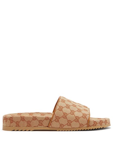 brown gucci slides mens